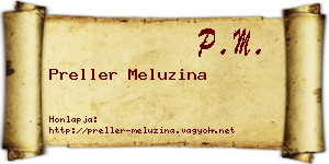 Preller Meluzina névjegykártya
